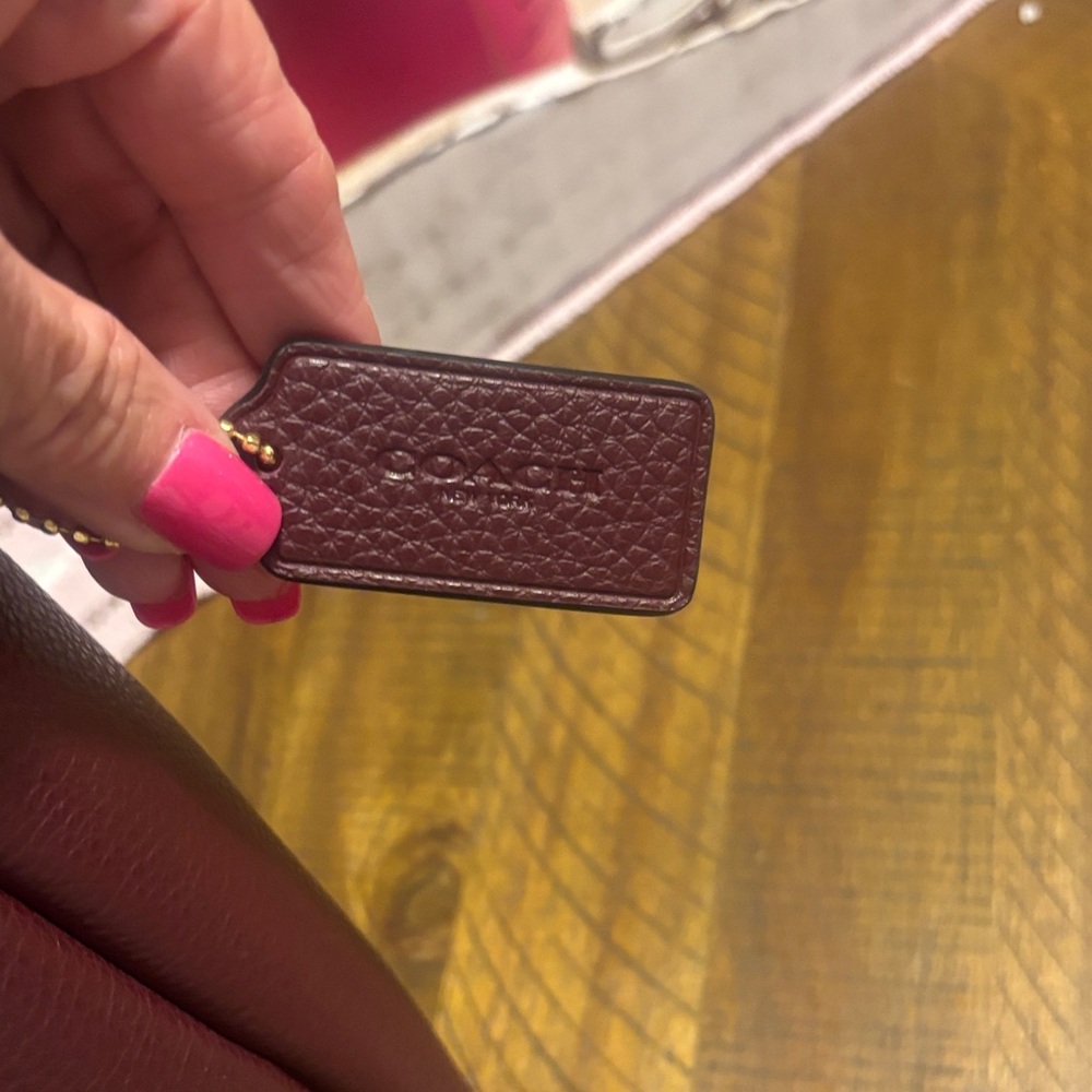 Coach Pebbled Leather Shoulder Bag in Wine - Picture 3 of 6
